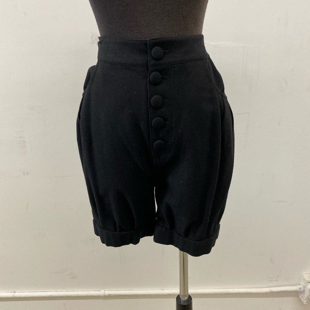 Black Shorts with Front Buttons